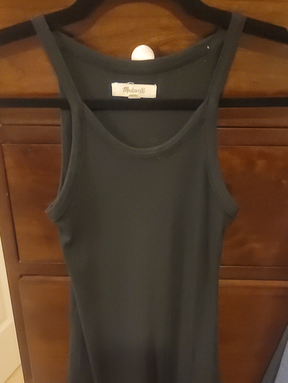 Madewell Black Ribbed Scoop Neck Tank Dress XS